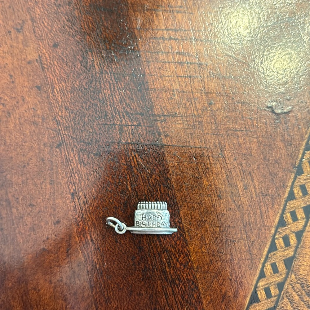 Sterling silver, happy birthday charm